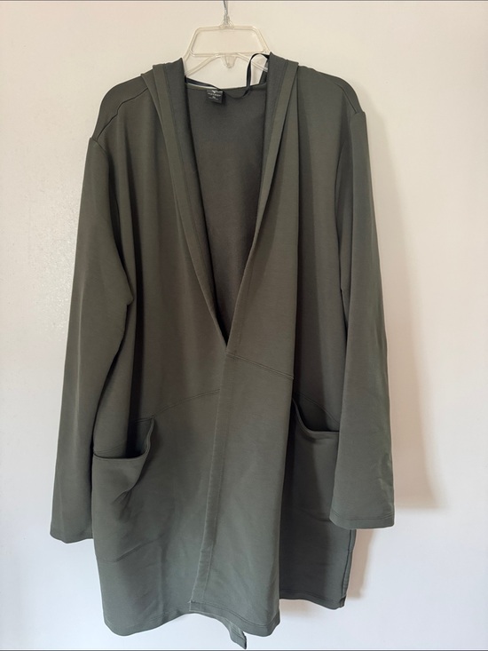 Skechers Jackets & Blazers - Skechers Olive Open-Front Hooded Utility Jacket